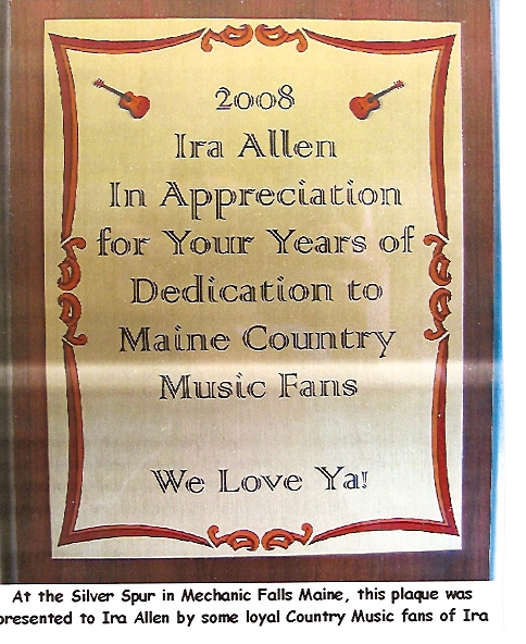A Plaque from Maine Fans